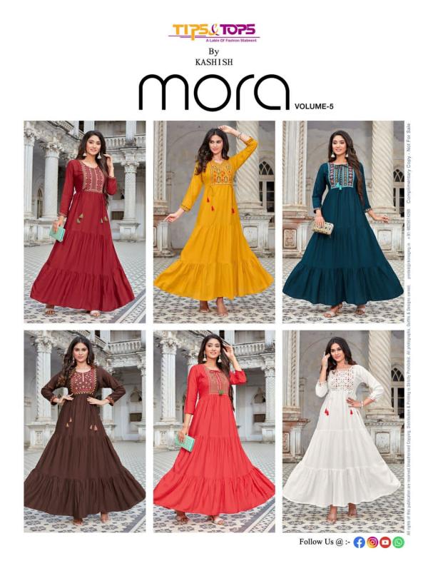 Tips & Tops Mora 5 Party Wear Long Gown Collection